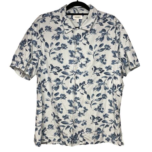 Bonobos Riviera Cabana Shirt Grey Daylight Floral Men's Large Button Up Casual - Picture 1 of 7